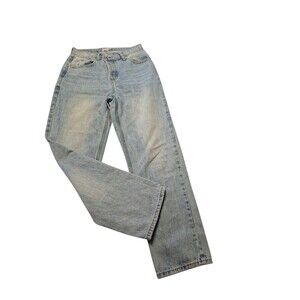 PRINCESS POLLY Women Size 4 Asymmetrical Button Fly Straight Leg Jeans